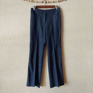 Anni Kuan blue textured tweed trouser pants 2